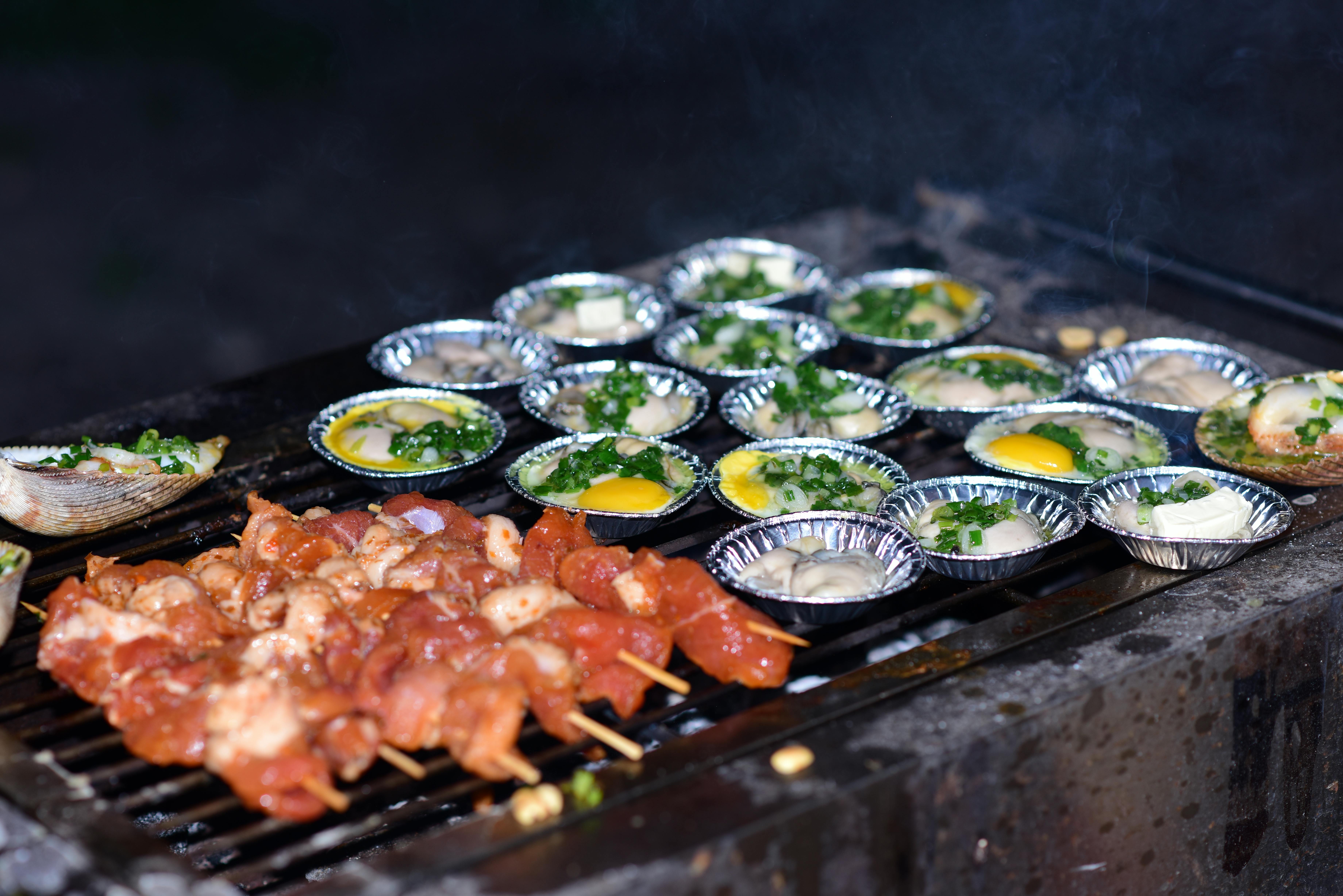 Foods rich in trace minerals including seafood, eggs, and nuts.